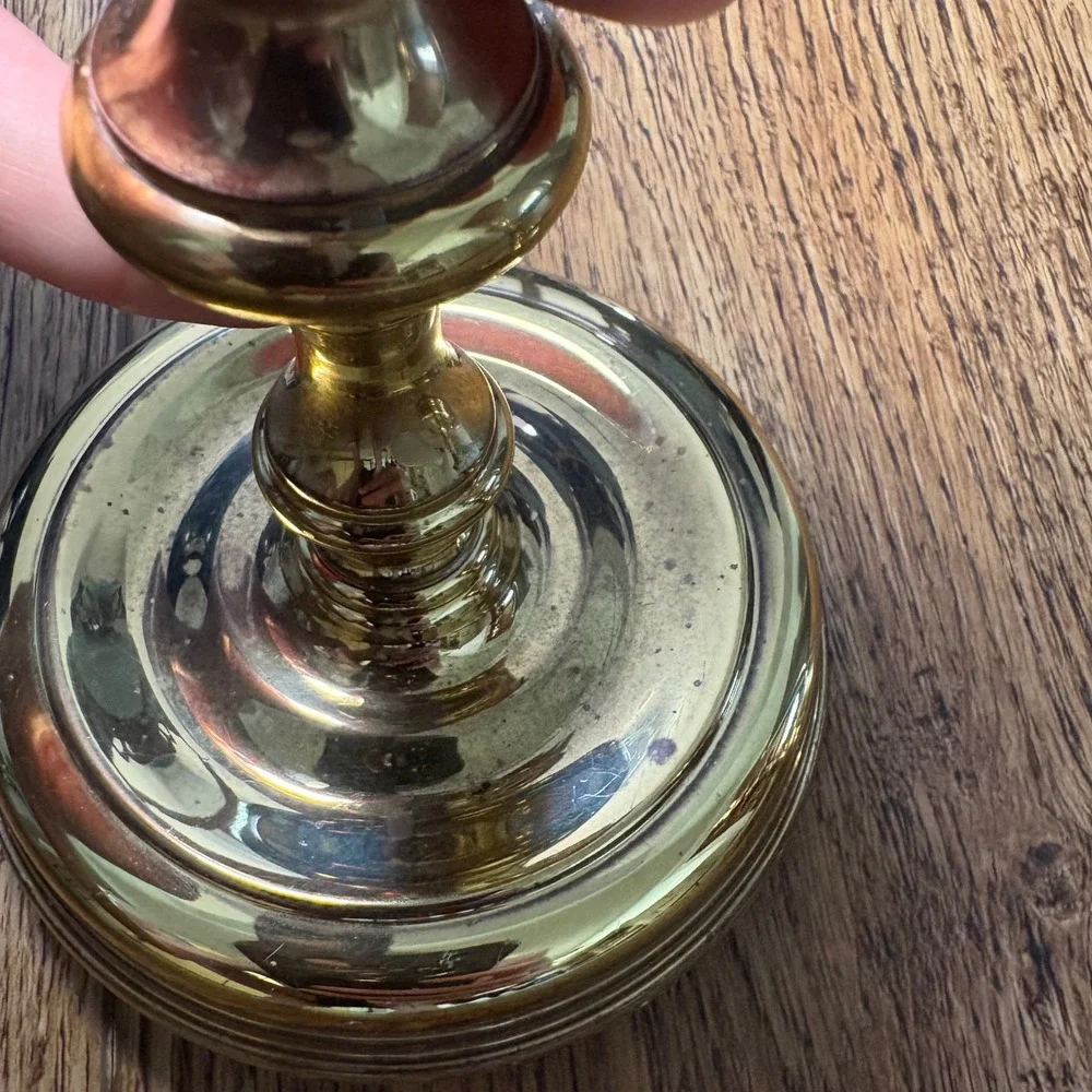 2 Solid Brass Baldwin Candlesticks Heavy Taper‎ Candle Holders 6 Inches Tall